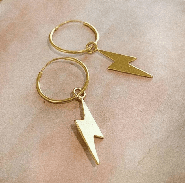 Lightening Bolt Hoops